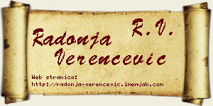 Radonja Verenčević vizit kartica